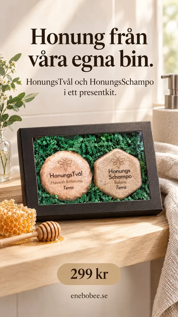 Annons för honungstvål och schampo