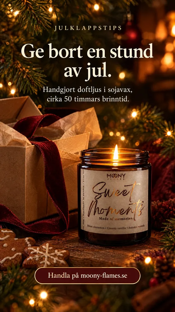 Annons för doftljus som julklapp